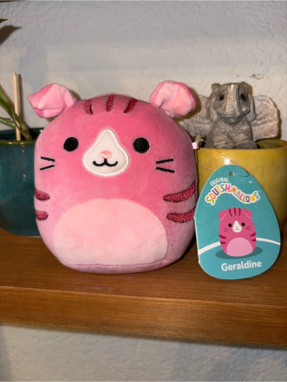 Squishmallows BAG STUFFER Geraldine Pink Plush Cat - Bright Pink and Light Pink
